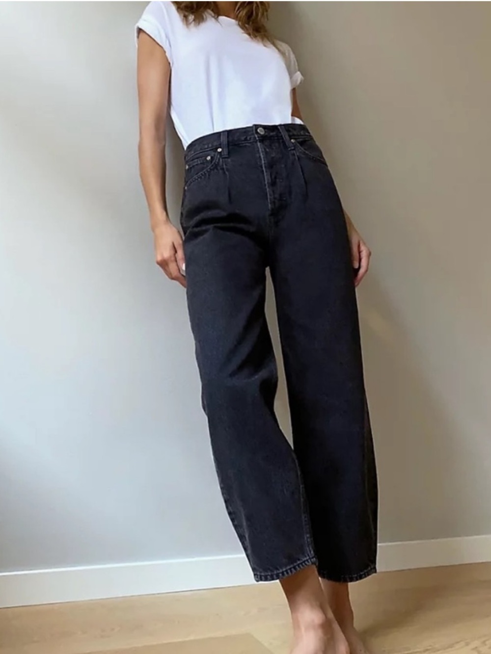 Aritzia Denim Forum The Tippi High Rise Carrot Size 31 Washed Black Boho 26 long
